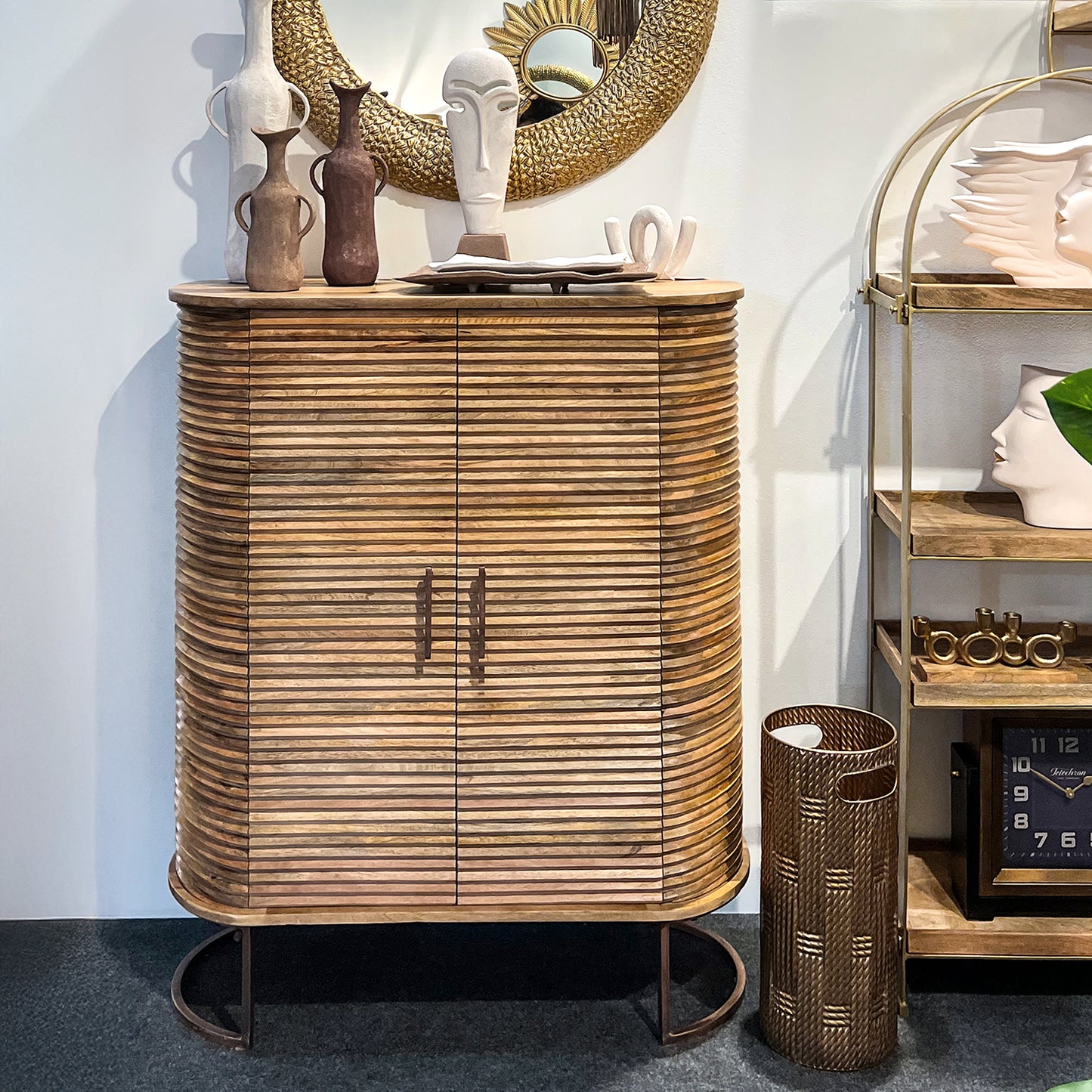 MUEBLE ENTRADA MADERA MANGO 4 PUERTAS