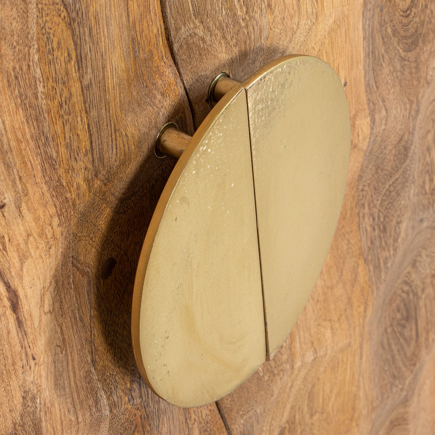 MUEBLE ENTRADA MADERA MANGO 2 PUERTAS PATAS METAL DORADO