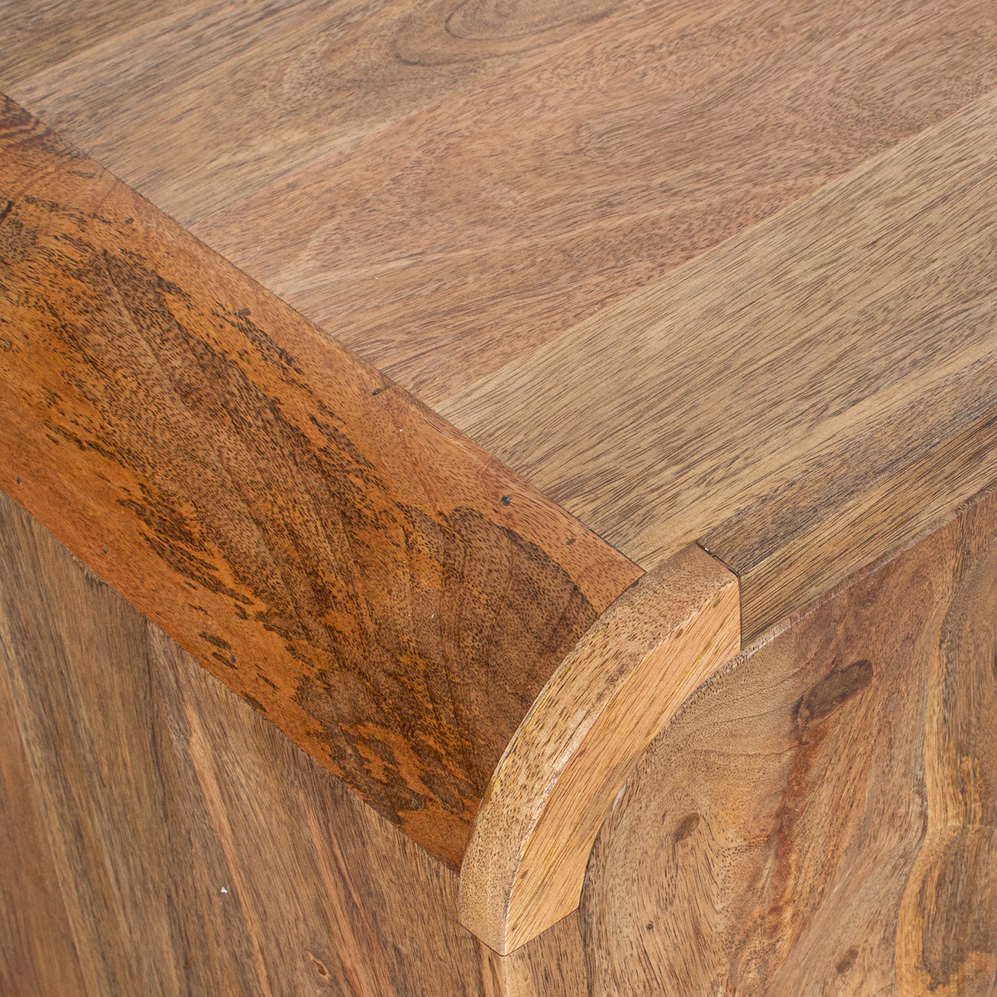 MUEBLE ENTRADA MADERA MANGO 2 PUERTAS PATAS METAL DORADO