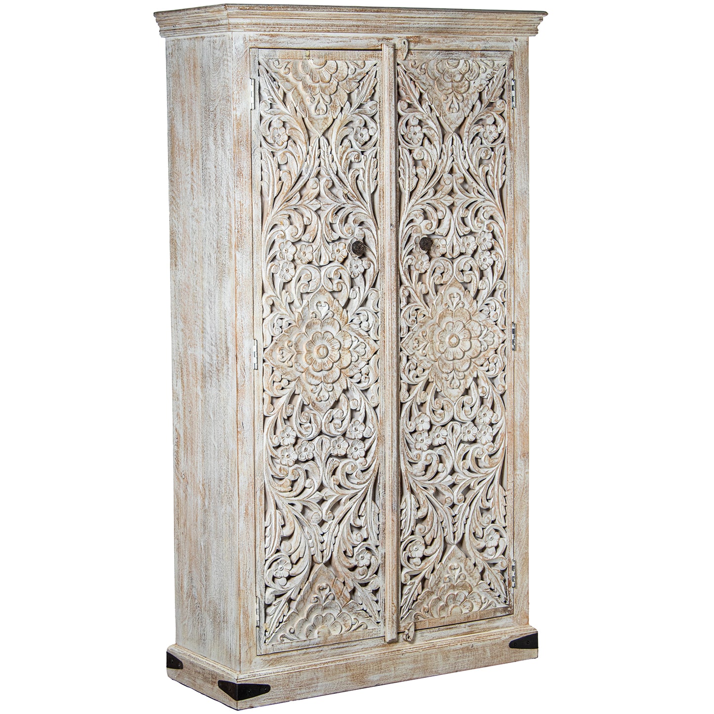 ARMARIO MADERA MANGO DECORADO C/2 PUERTAS