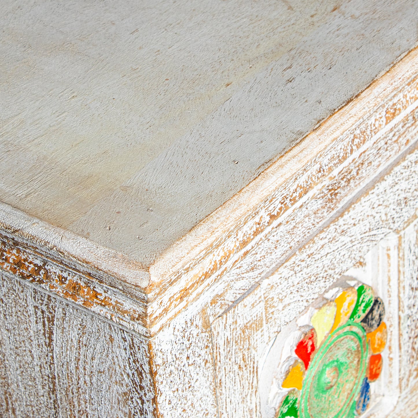 ARMARIO MADERA MANGO DECORADO C/2 PUERTAS
