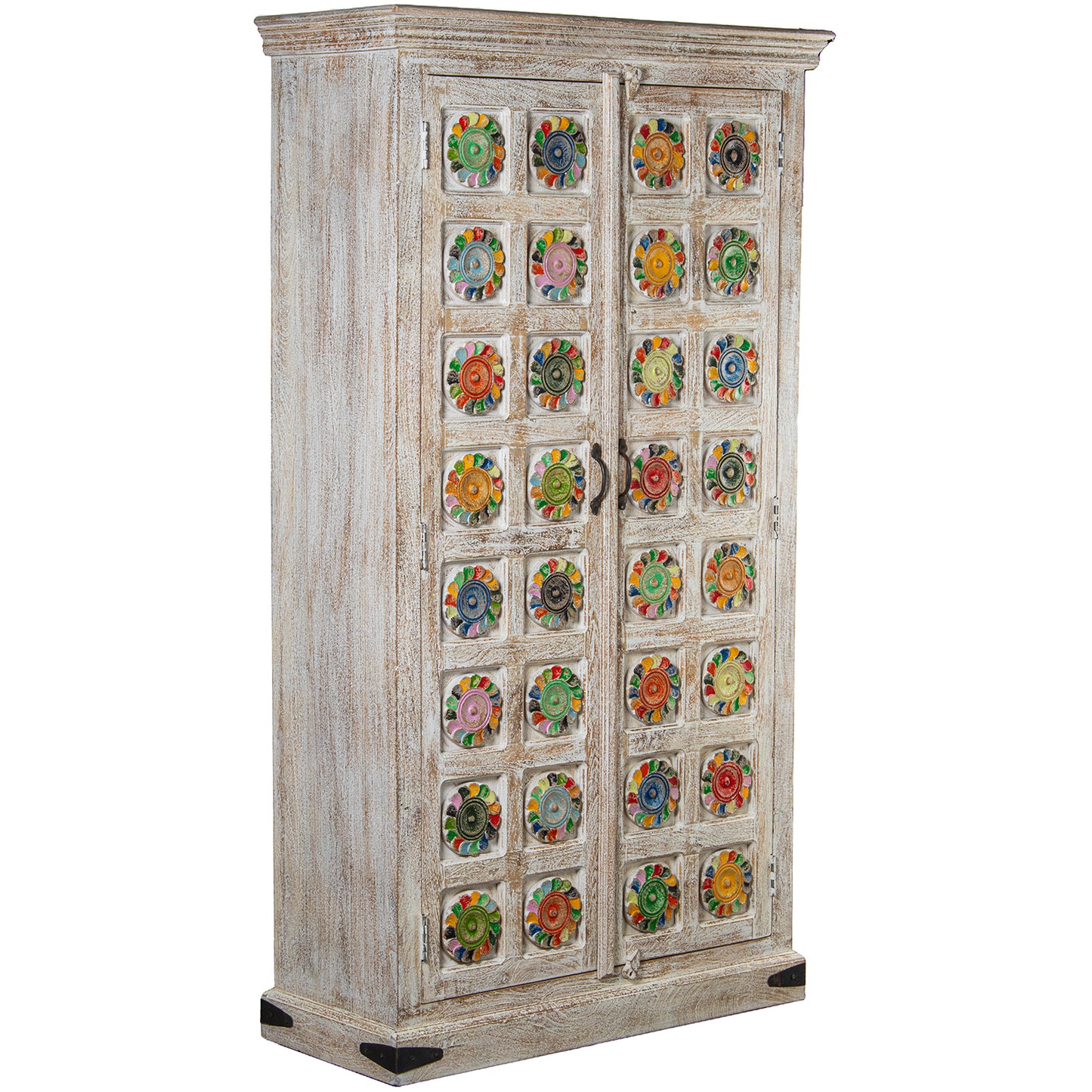 ARMARIO MADERA MANGO DECORADO C/2 PUERTAS