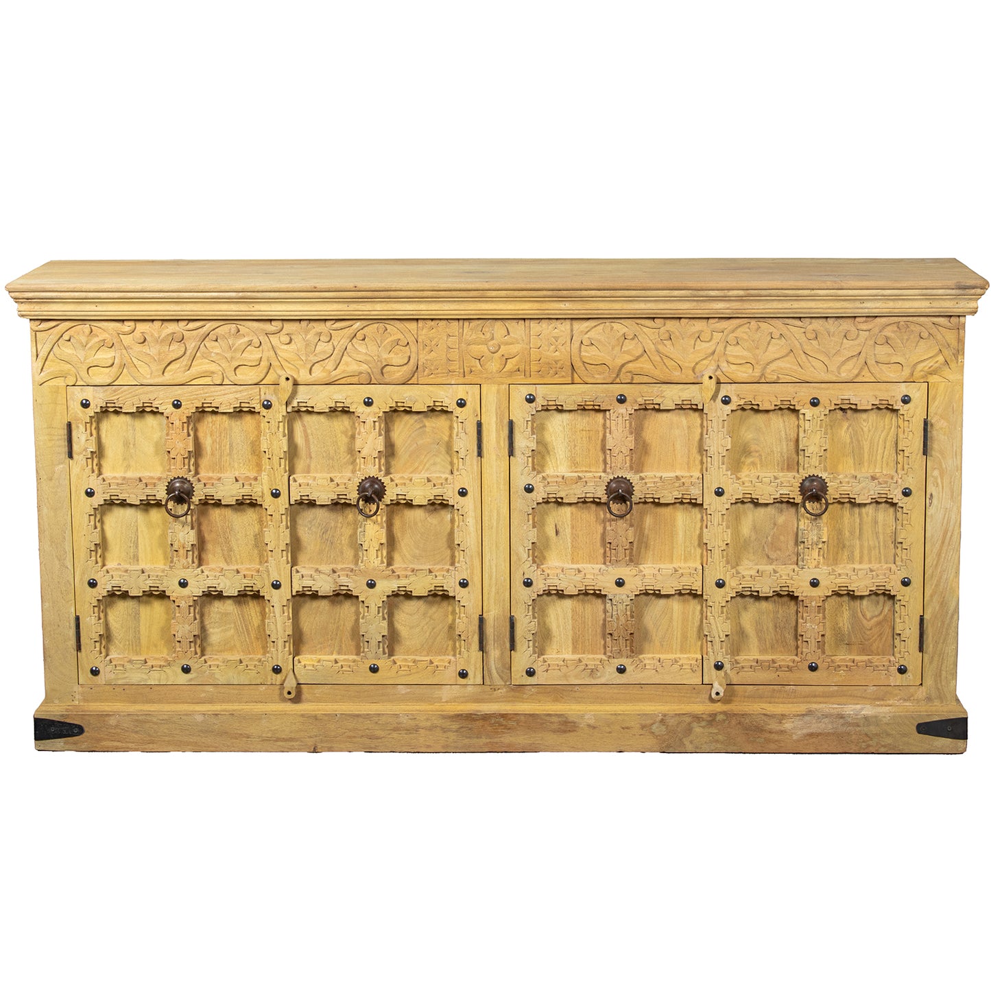 APARADOR MADERA MANGO DECORADO C/4 PUERTAS