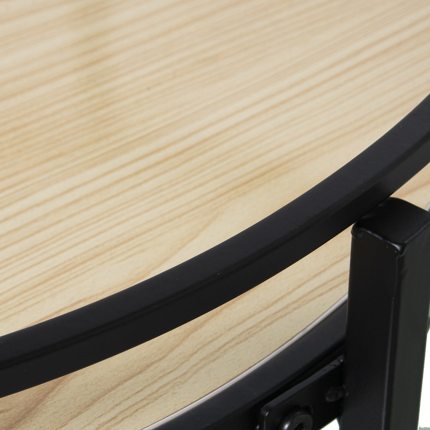 MESA AUXILIAR METAL NEGRO/CRIS TAL TRANSP. +BALDA MADERA