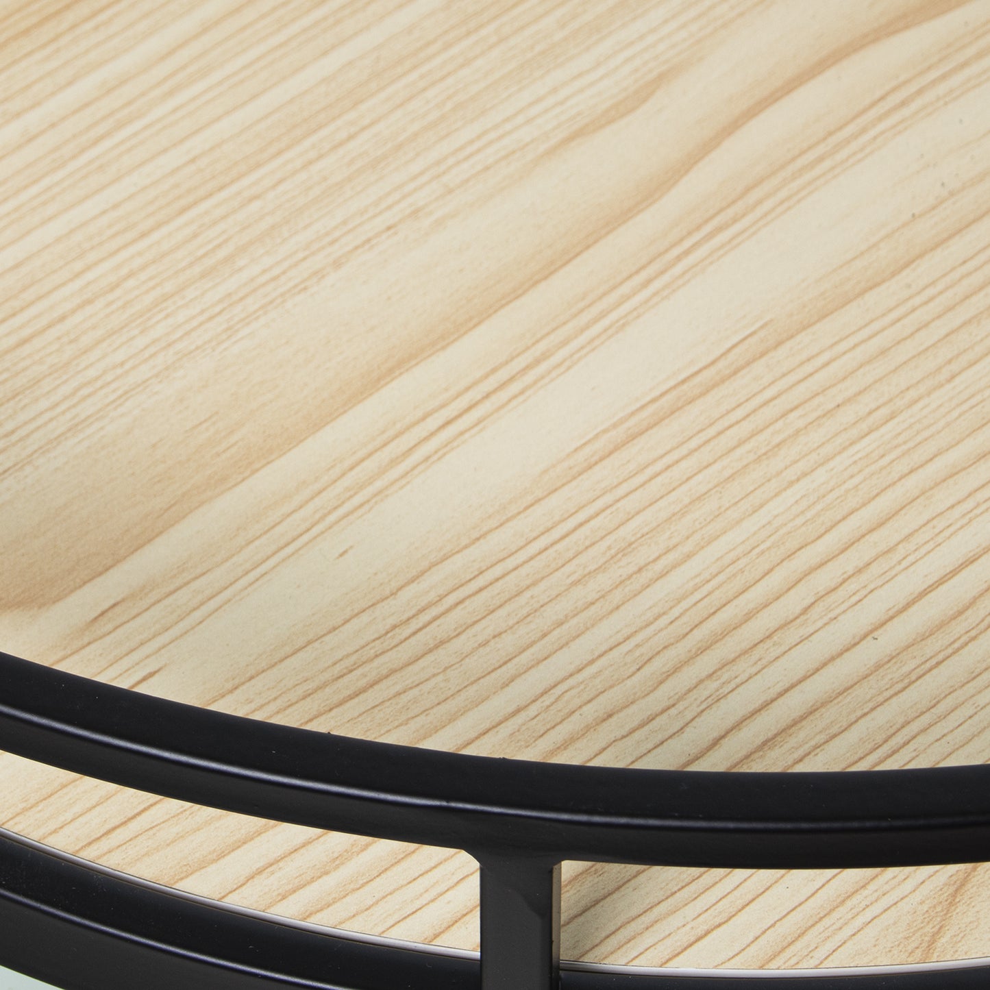 MESA AUXILIAR METAL NEGRO/CRIS TAL TRANSP. +BALDA MADERA