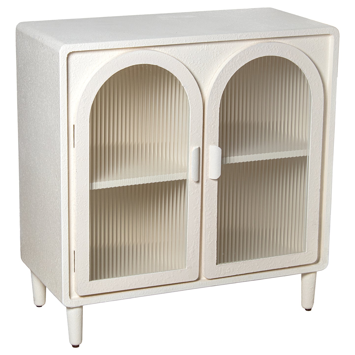 MUEBLE ENTRADA MADERA BLANCO C /2 PUERTAS DE CRISTAL