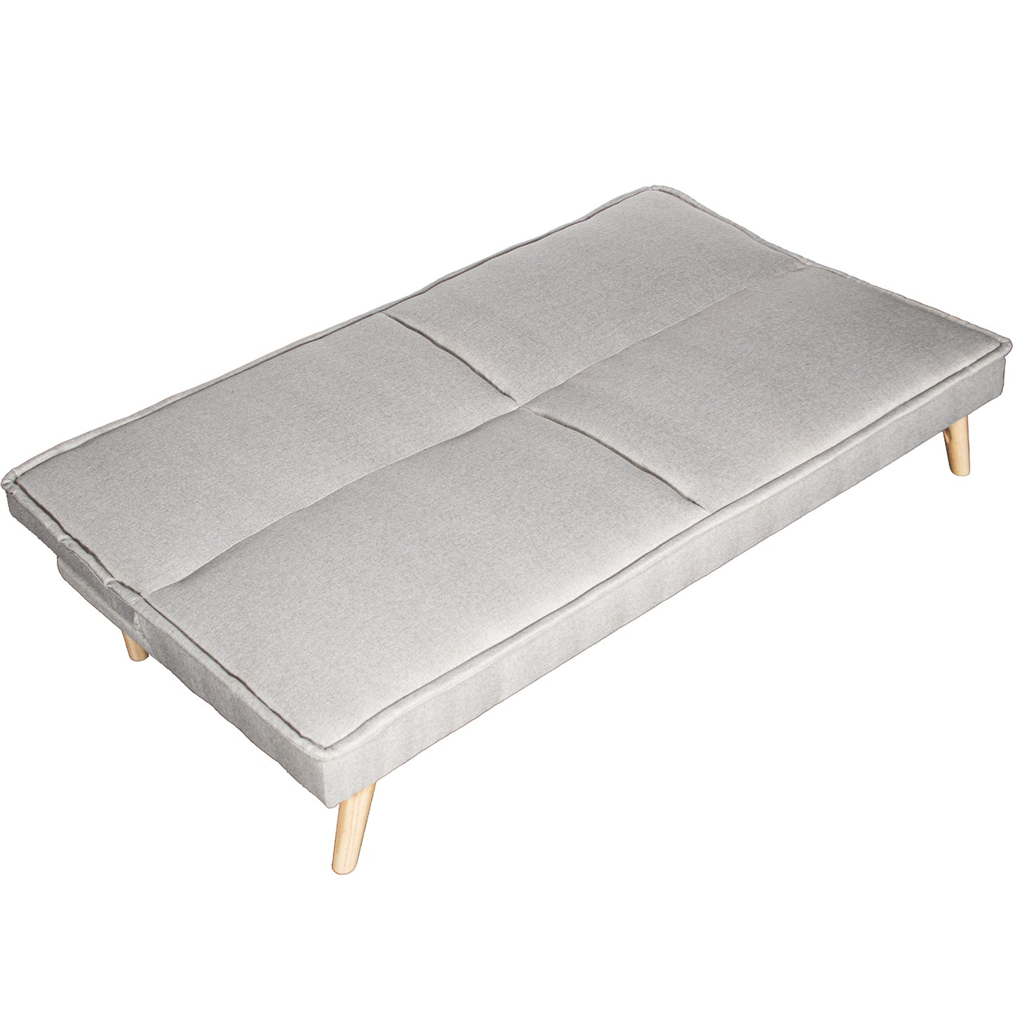 SOFA CAMA 3 PLAZAS POLIESTER B EIGE C/PATAS MADERA SIN BRAZOS