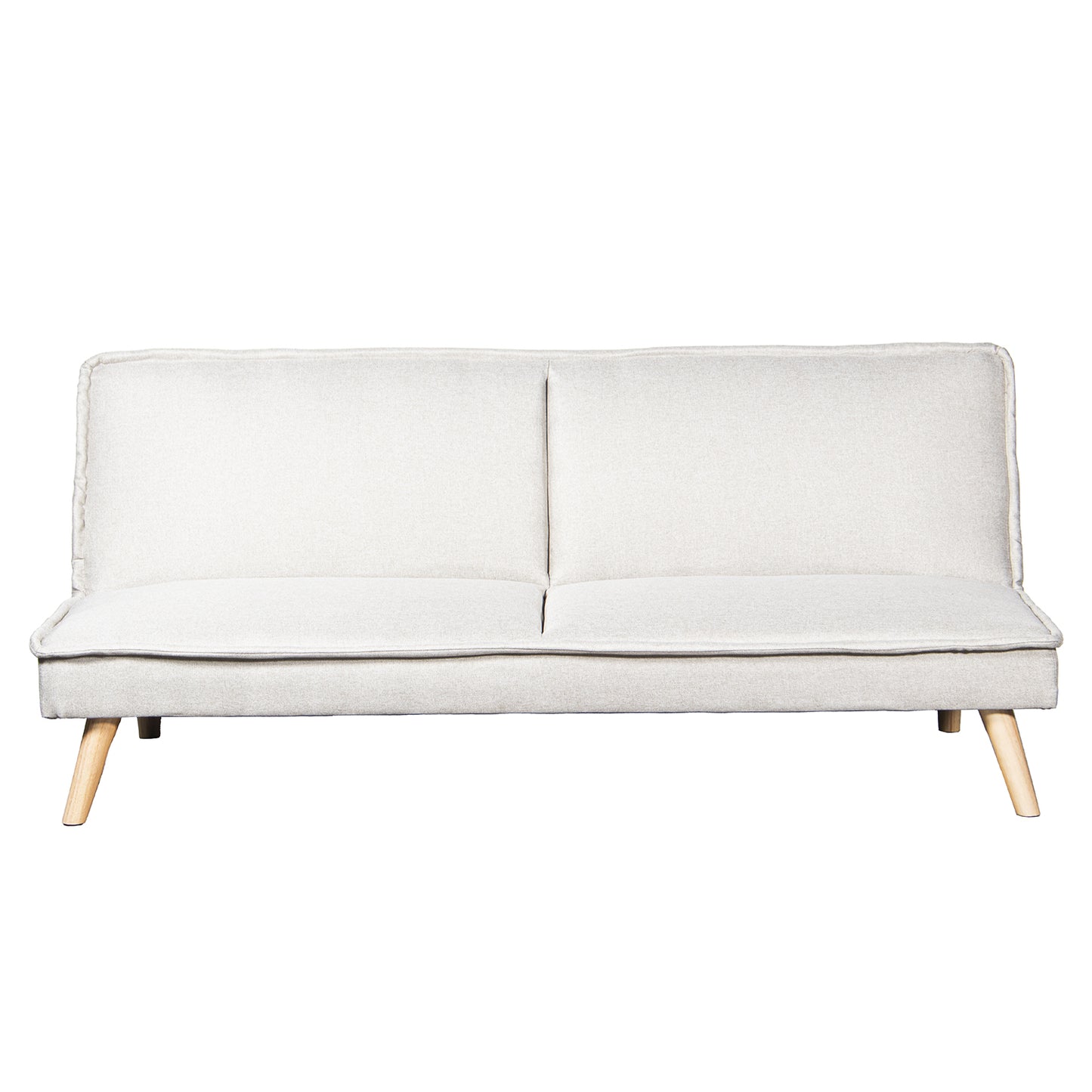 SOFA CAMA 3 PLAZAS POLIESTER B EIGE C/PATAS MADERA SIN BRAZOS