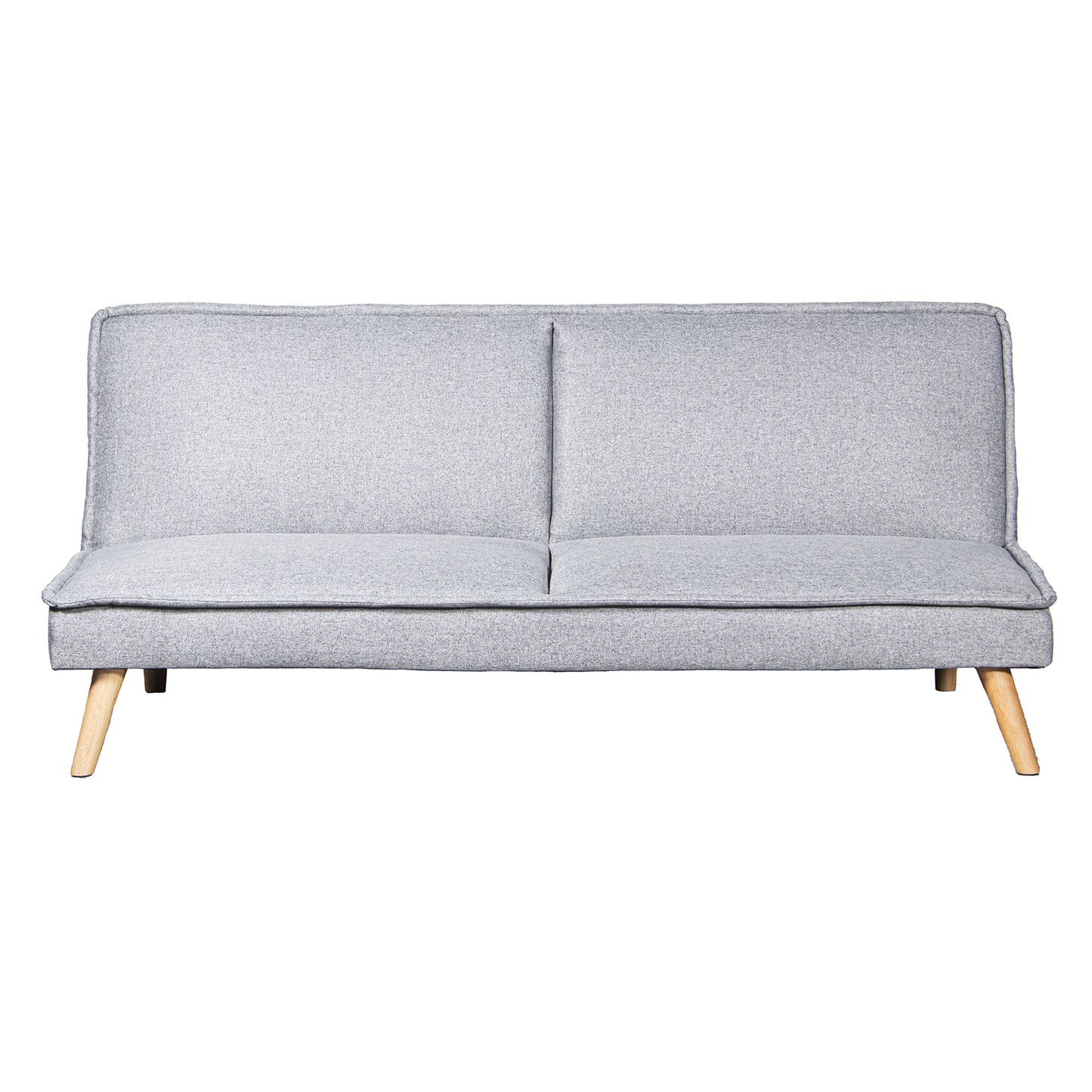 SOFA CAMA 3 PLAZAS POLIESTER G RIS C/PATAS MADERA: SIN BRAZOS
