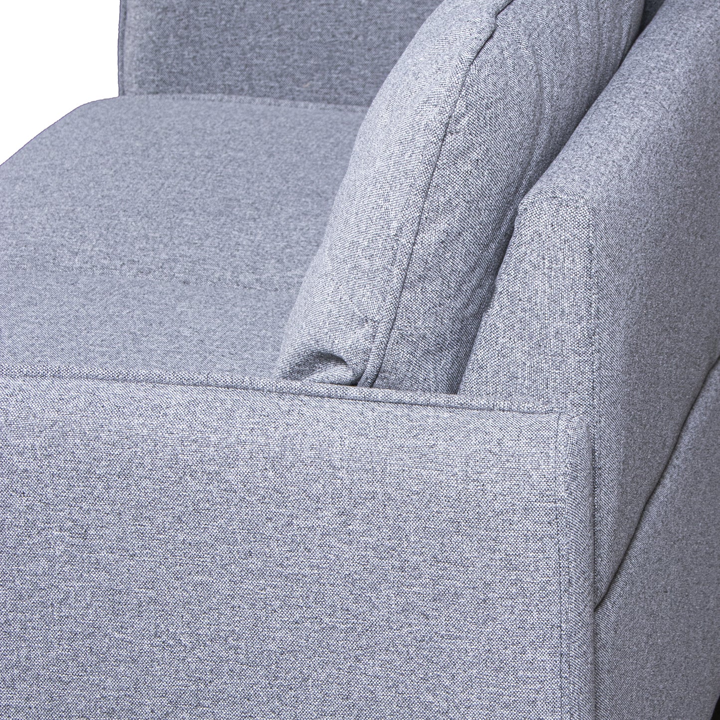 SOFA 3 PLAZAS POLIESTER GRIS C /PATAS MADERA CAUCHO
