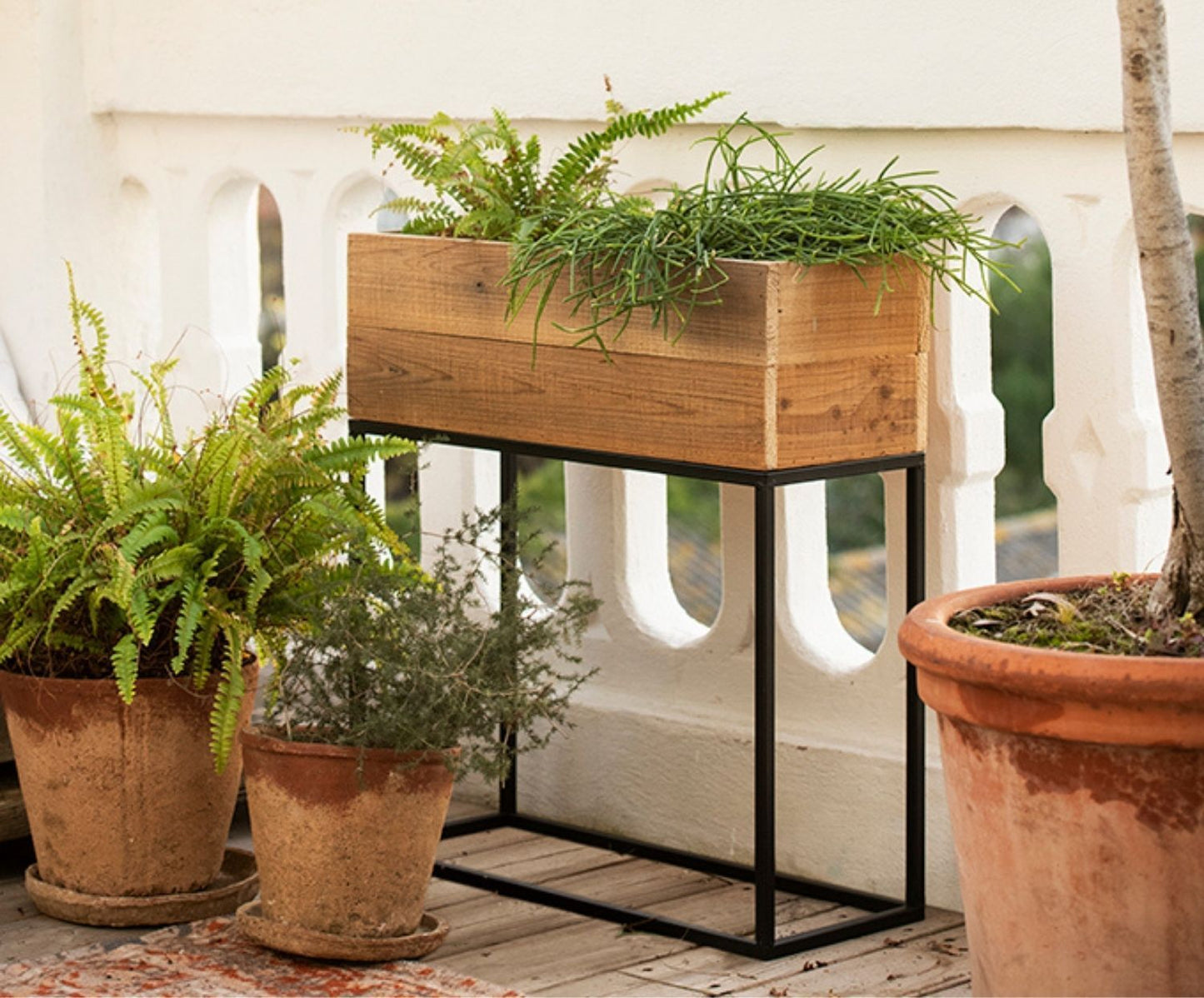 MACETERO MADERA RECICL. 55X21X60:5