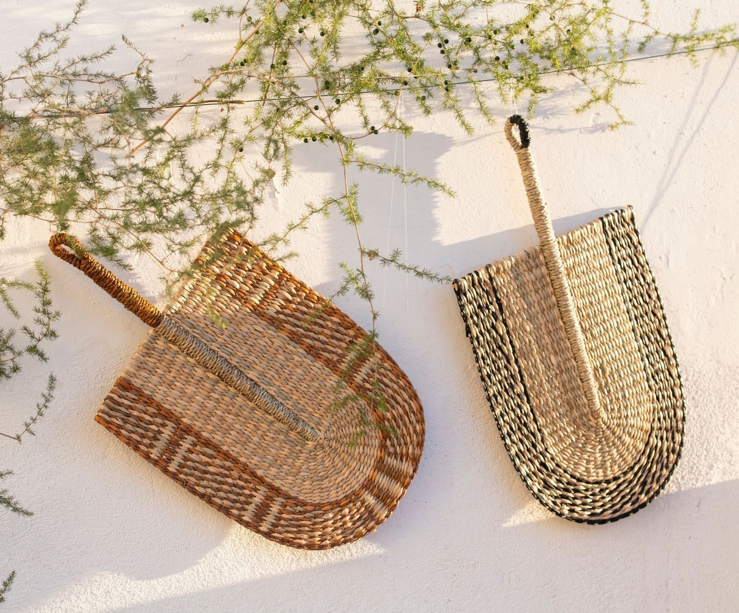 ABANICO PARED SEAGRASS MARRÓN 26X50