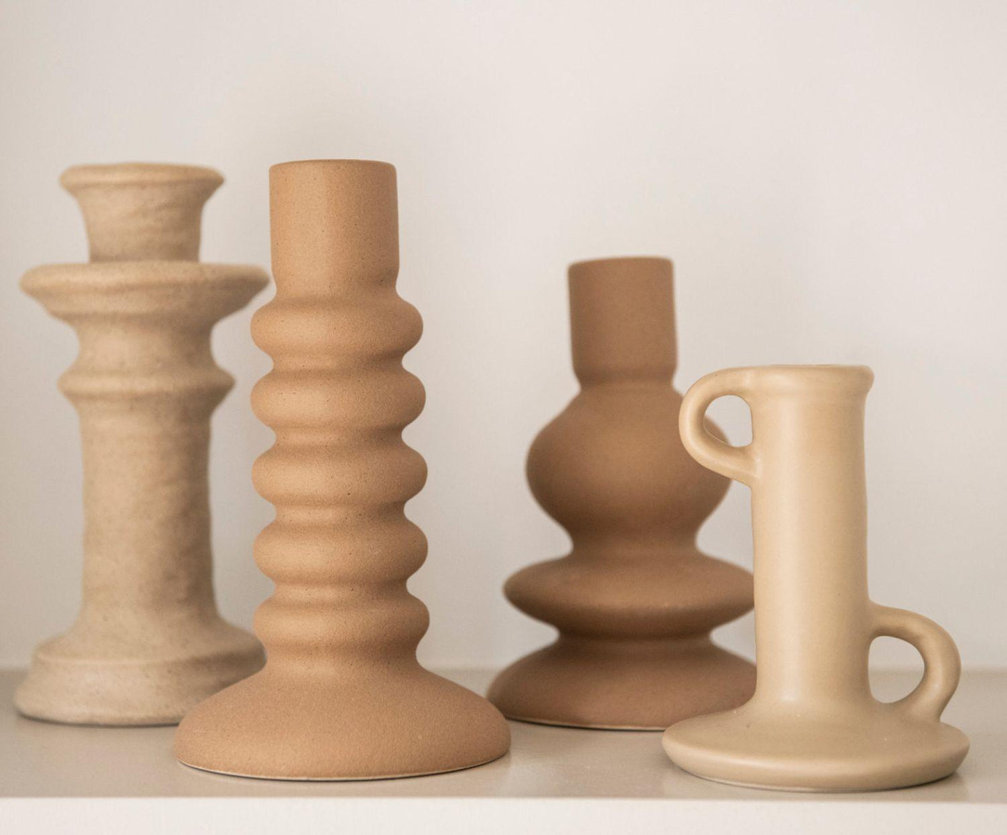 CANDELABRO CERÁMICA MARRÓN 11X16CM