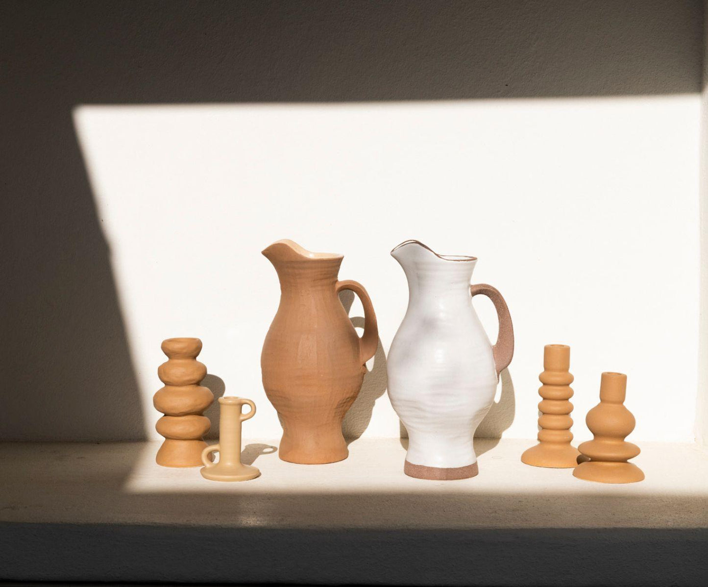 CANDELABRO CERÁMICA MARRÓN 11X16CM