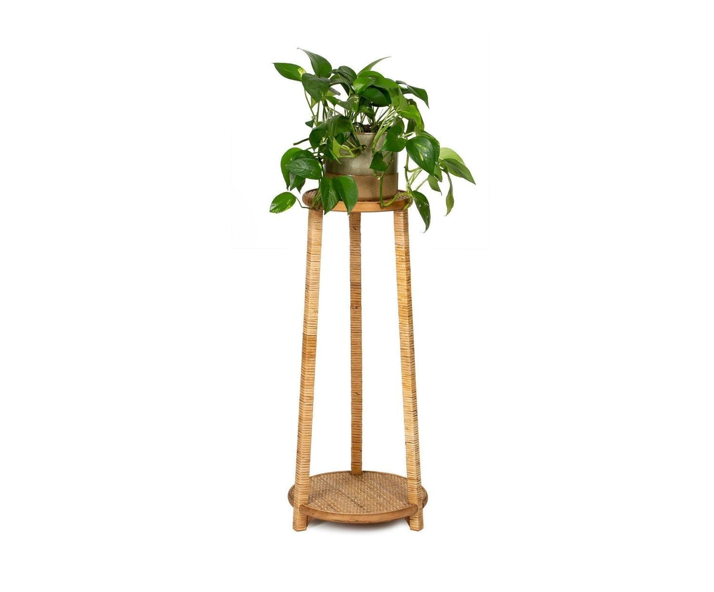 SOPORTE PLANTERO RATÁN Y MAD Ø31X73