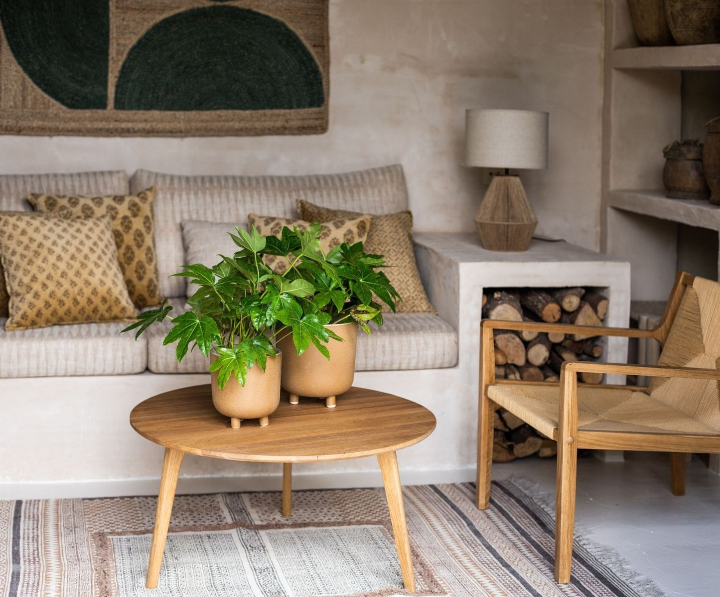 MACETA CERÁMICA BEIGE Ø18X18:5 CM