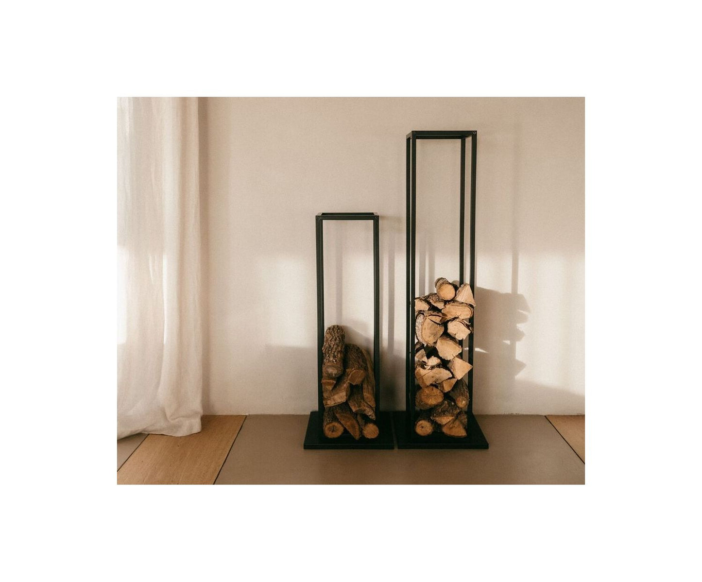 LEÑERO METAL NEGRO 33X33X115CM