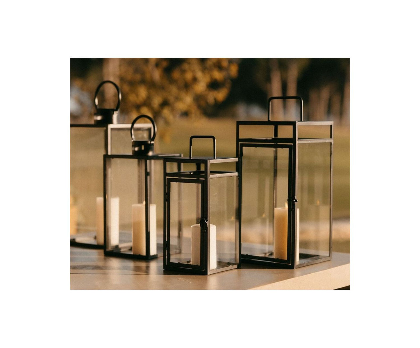 PORTAVELAS FAROL MET.NEG 20X20X46