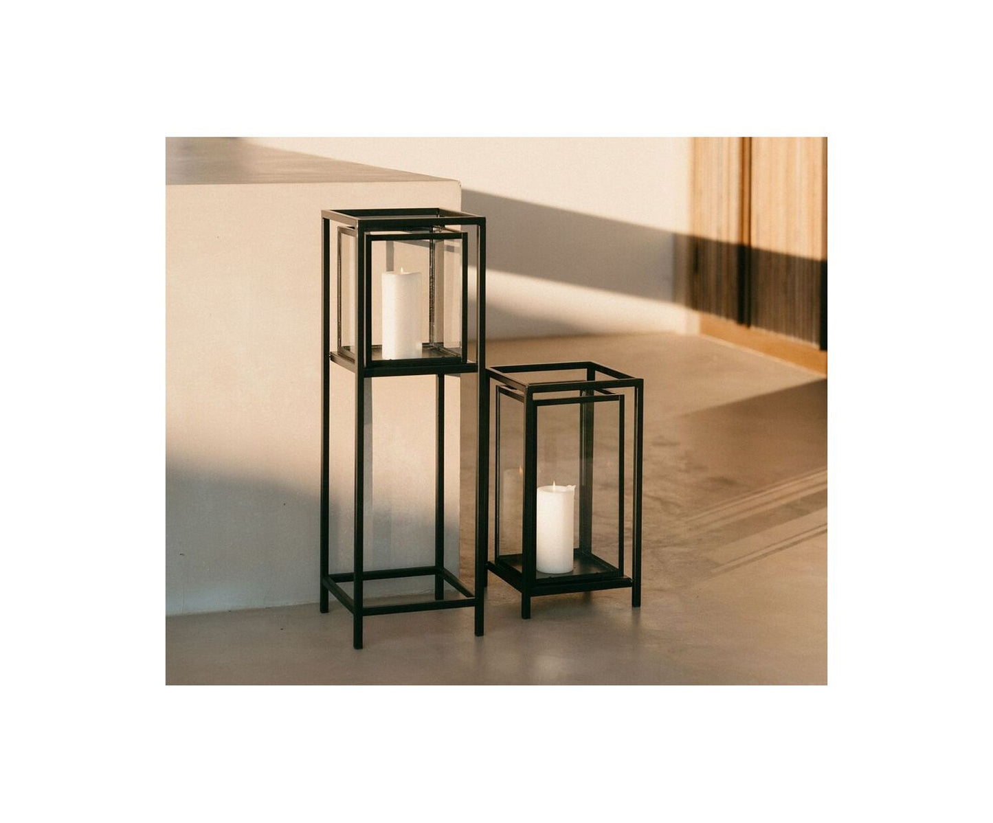 PORTAVELAS METAL NEG. 23X23X41