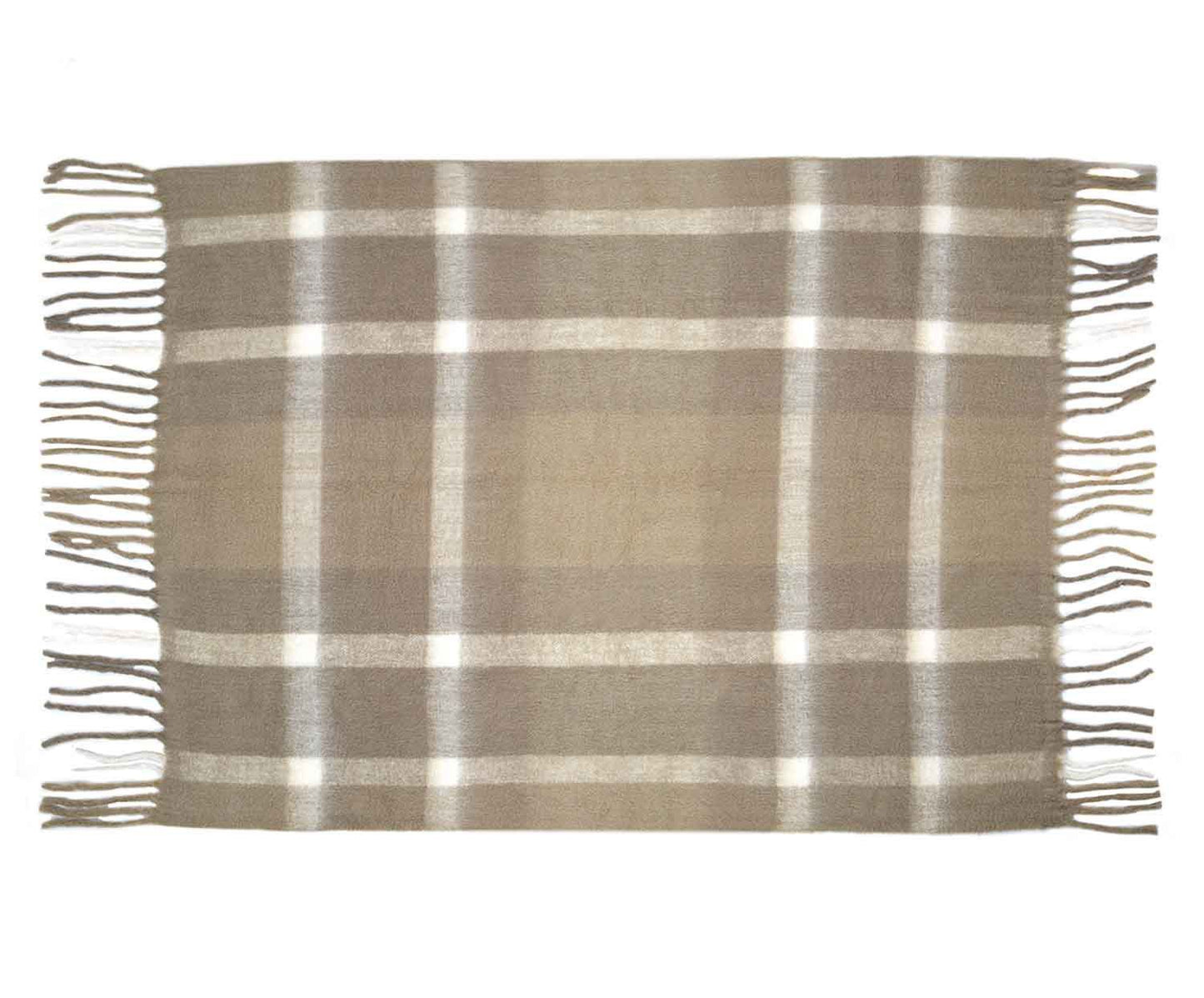 MANTA LANA TARTAN BEIGE 125X150CM