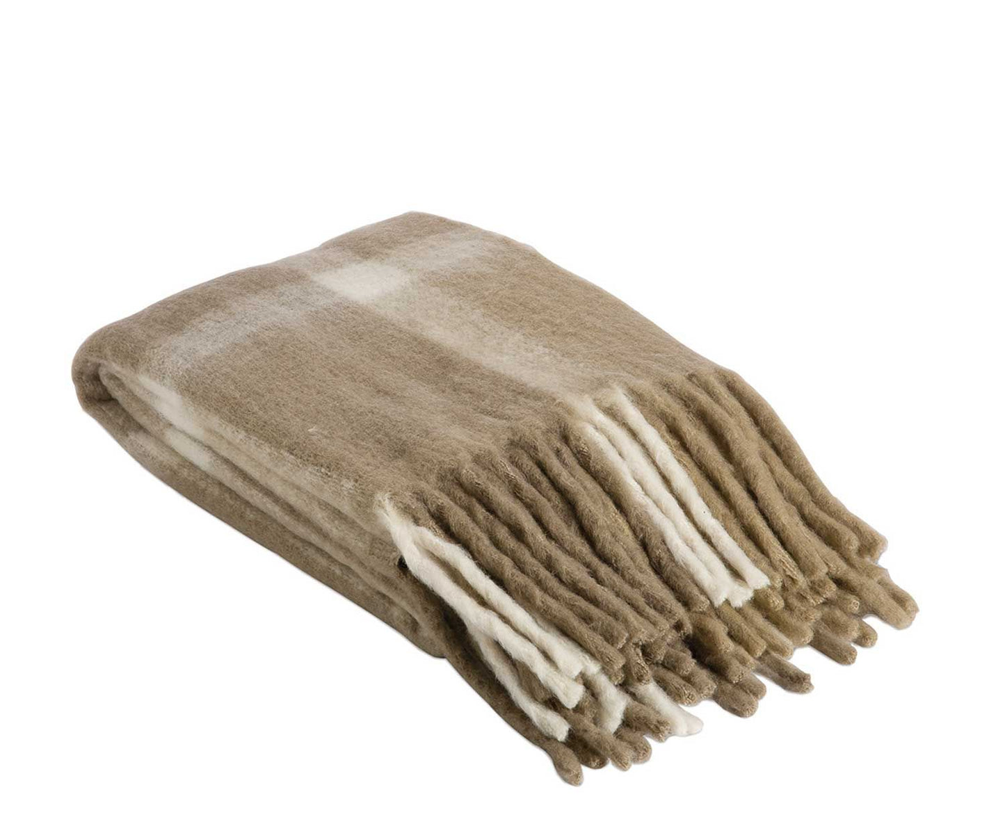 MANTA LANA TARTAN BEIGE 125X150CM
