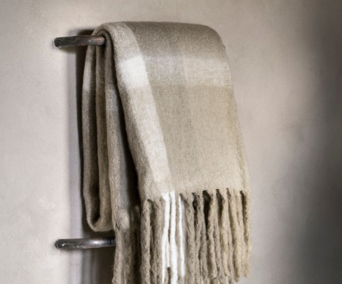 MANTA LANA TARTAN BEIGE 125X150CM