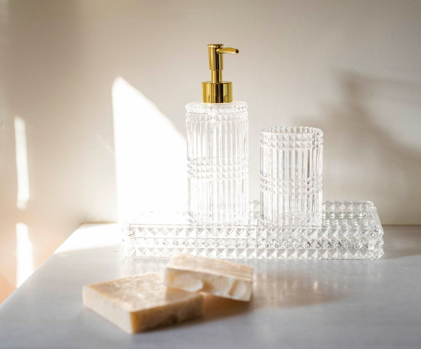 DISPENSADOR VIDRIO/DORADO DIAMOND