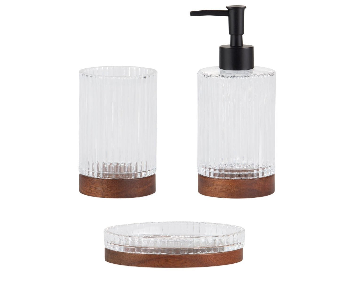 JABONERA BAÑO CRISTAL MADERA 14X3CM