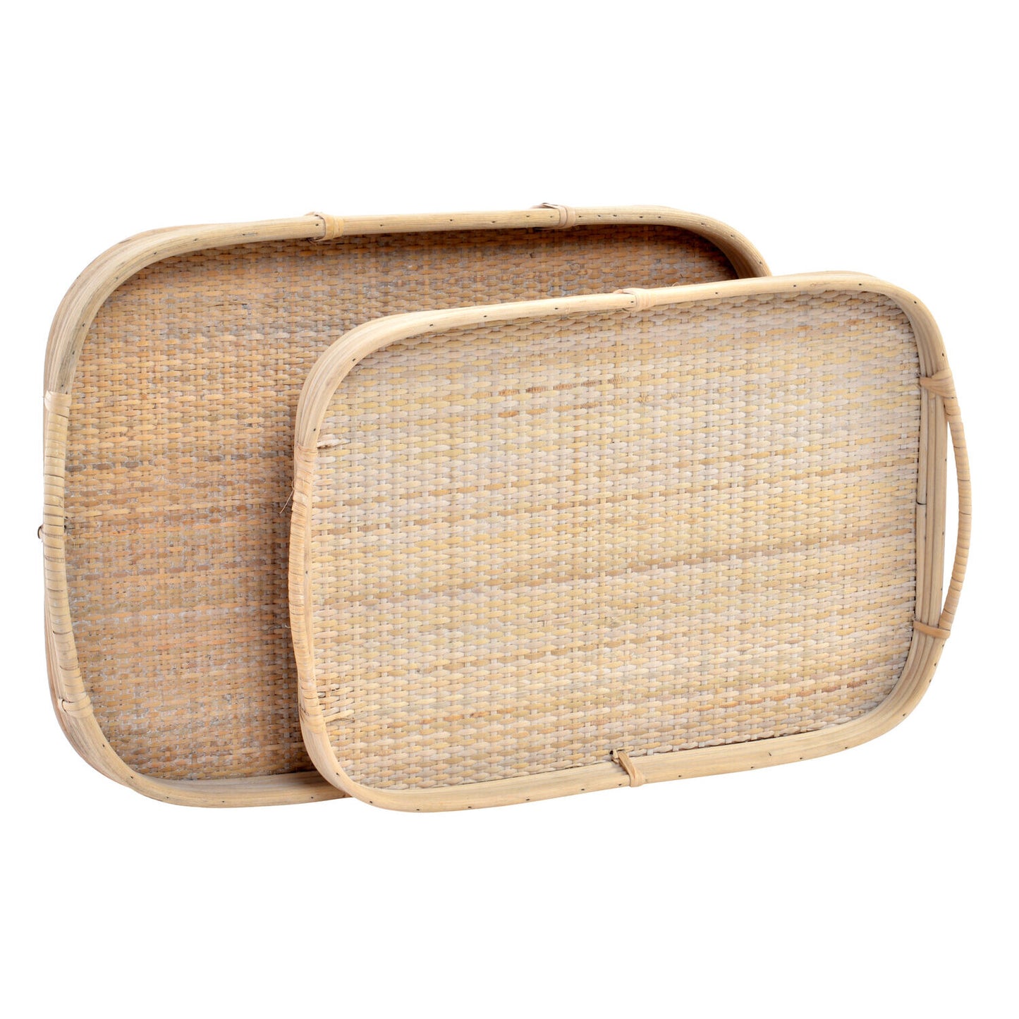BANDEJA SET 2 RATAN 56X36X5:5 DECORACION NATURAL