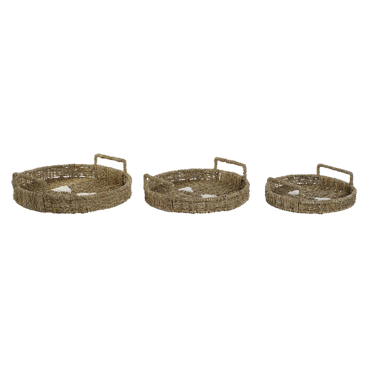 BANDEJA SET 3 SEAGRASS METAL 44X44X12 NATURAL