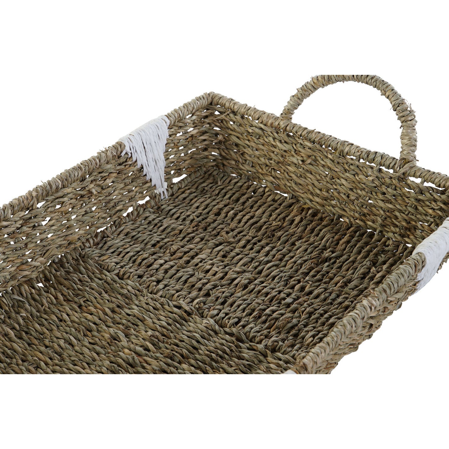 BANDEJA SET 3 SEAGRASS METAL 51X30:5X13 NATURAL