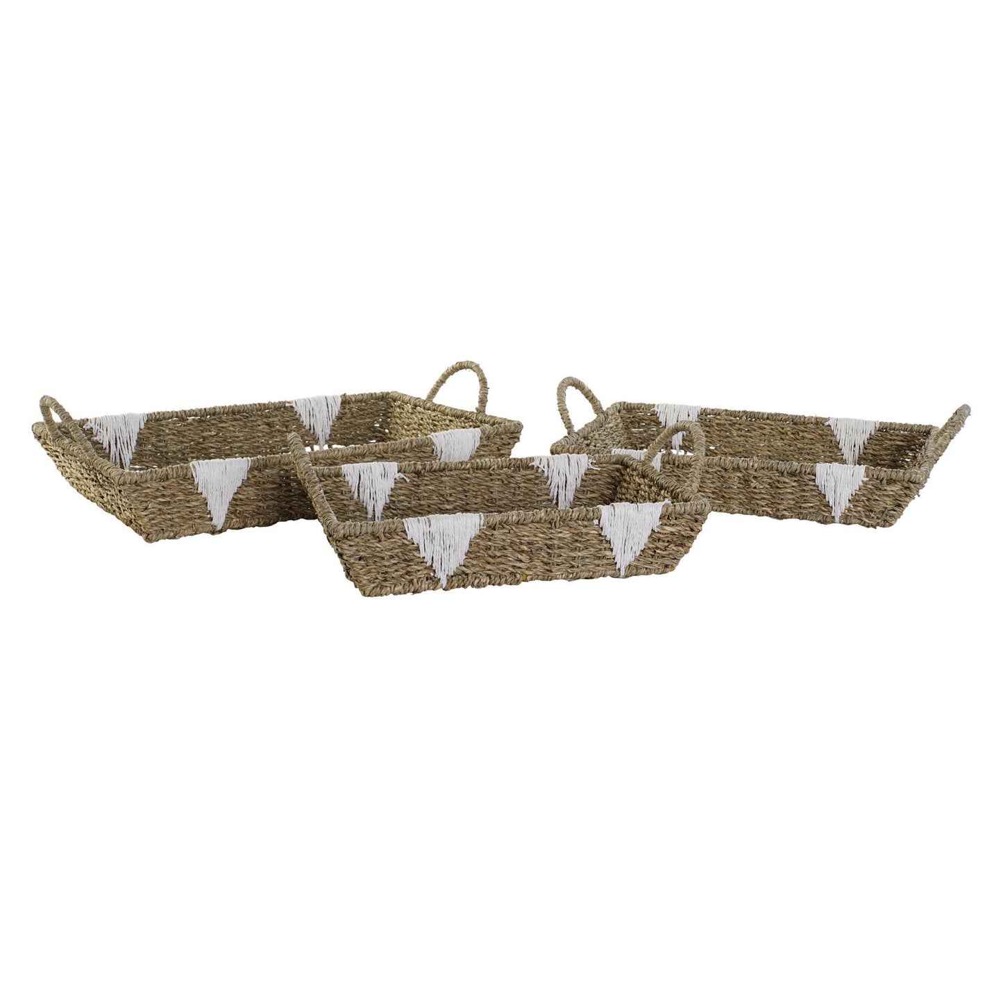 BANDEJA SET 3 SEAGRASS METAL 51X30:5X13 NATURAL