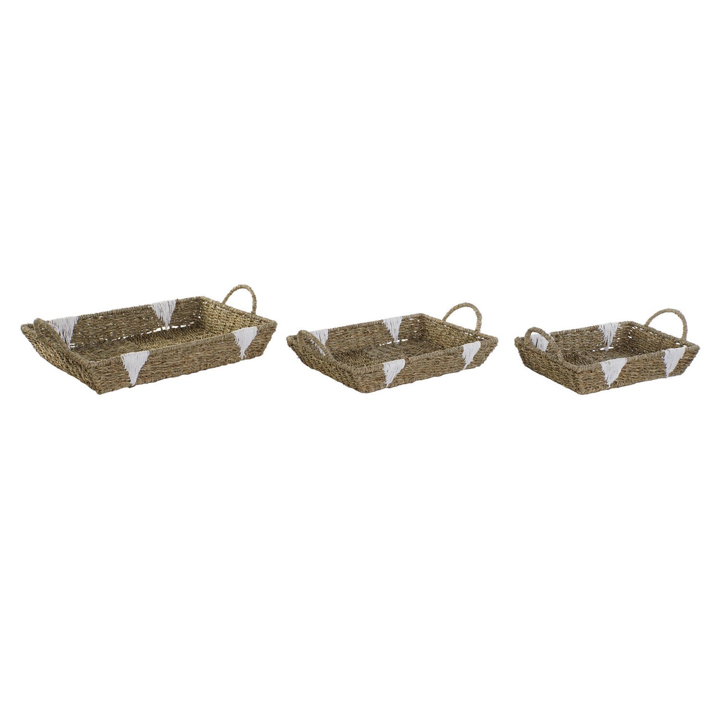 BANDEJA SET 3 SEAGRASS METAL 51X30:5X13 NATURAL