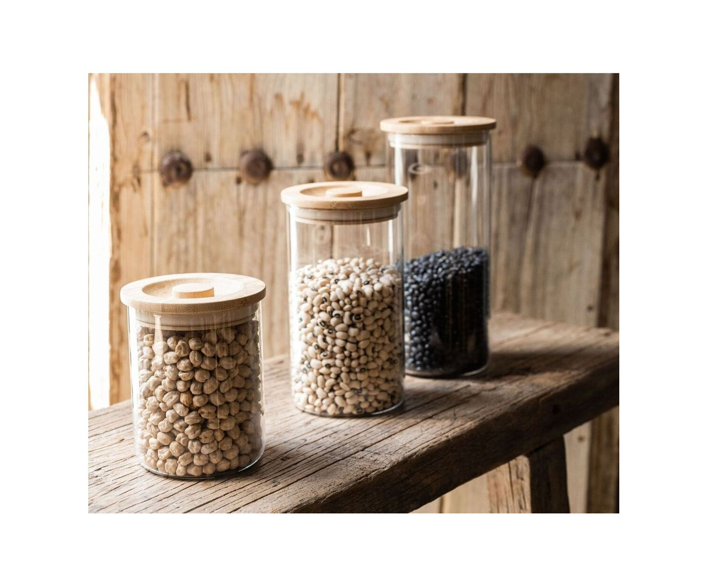 BOTE VIDRIO TAPA BAMBÚ Ø10X22