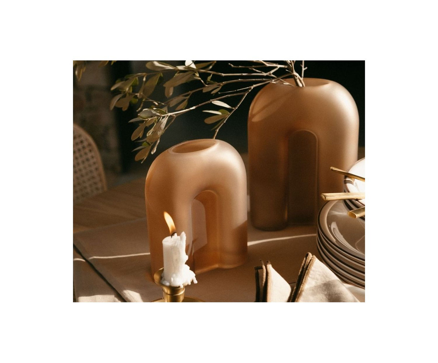 FLORERO RAINBOW VID.MARRÓN 16X7X20