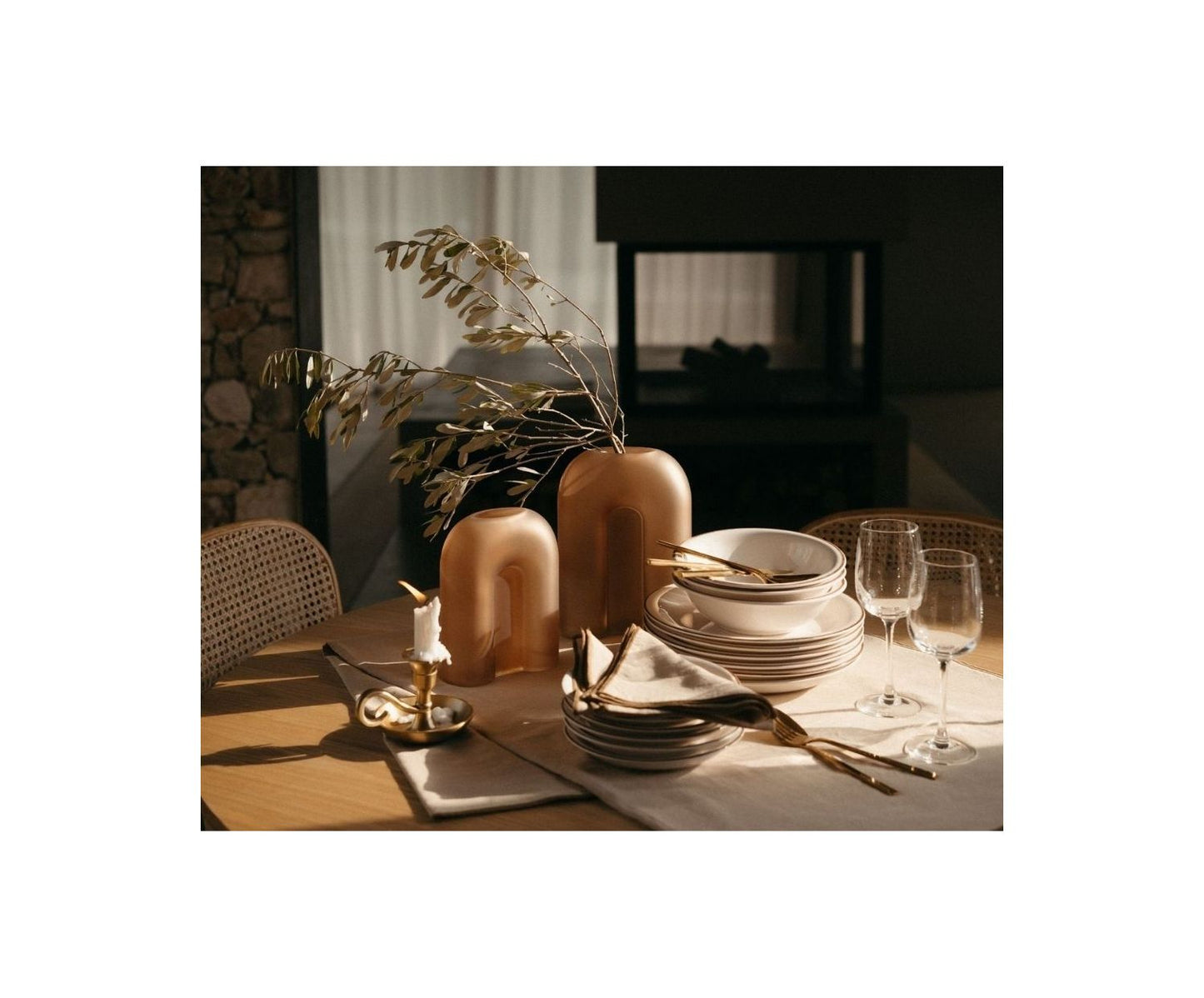 FLORERO RAINBOW VID.MARRÓN 18X8X25