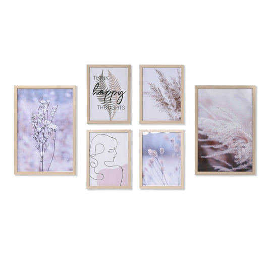 CUADRO SET 6 LIENZO PINO 40X2X60 30X40 ENMARCADO