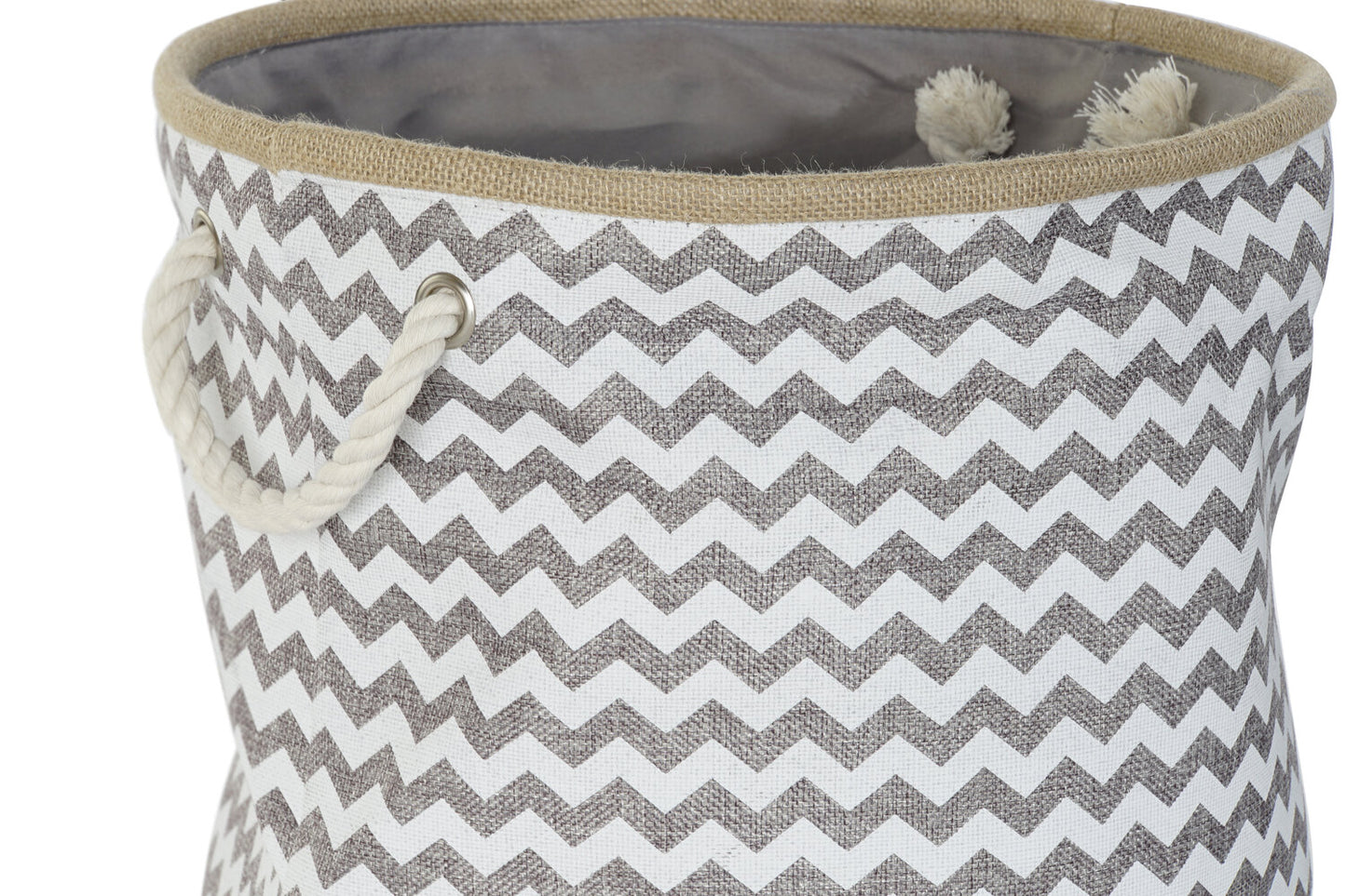 CESTA POLIESTER YUTE 38X38X45 ZIG ZAG GRIS