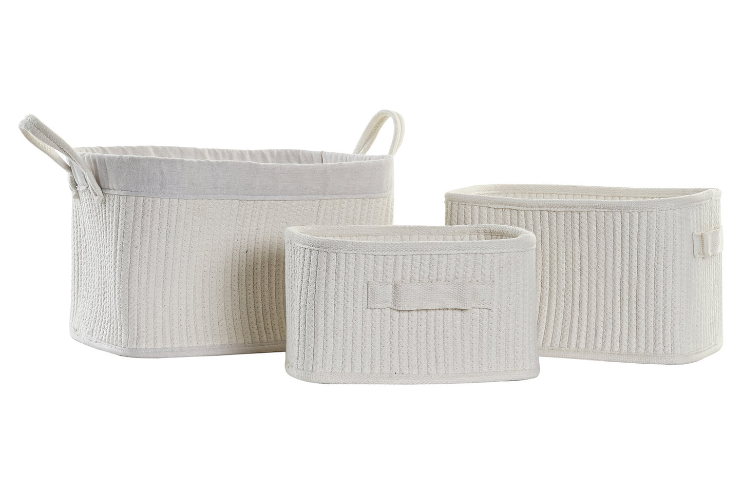 CESTA SET 3 ALGODON 37X27X24 7 BLANCO