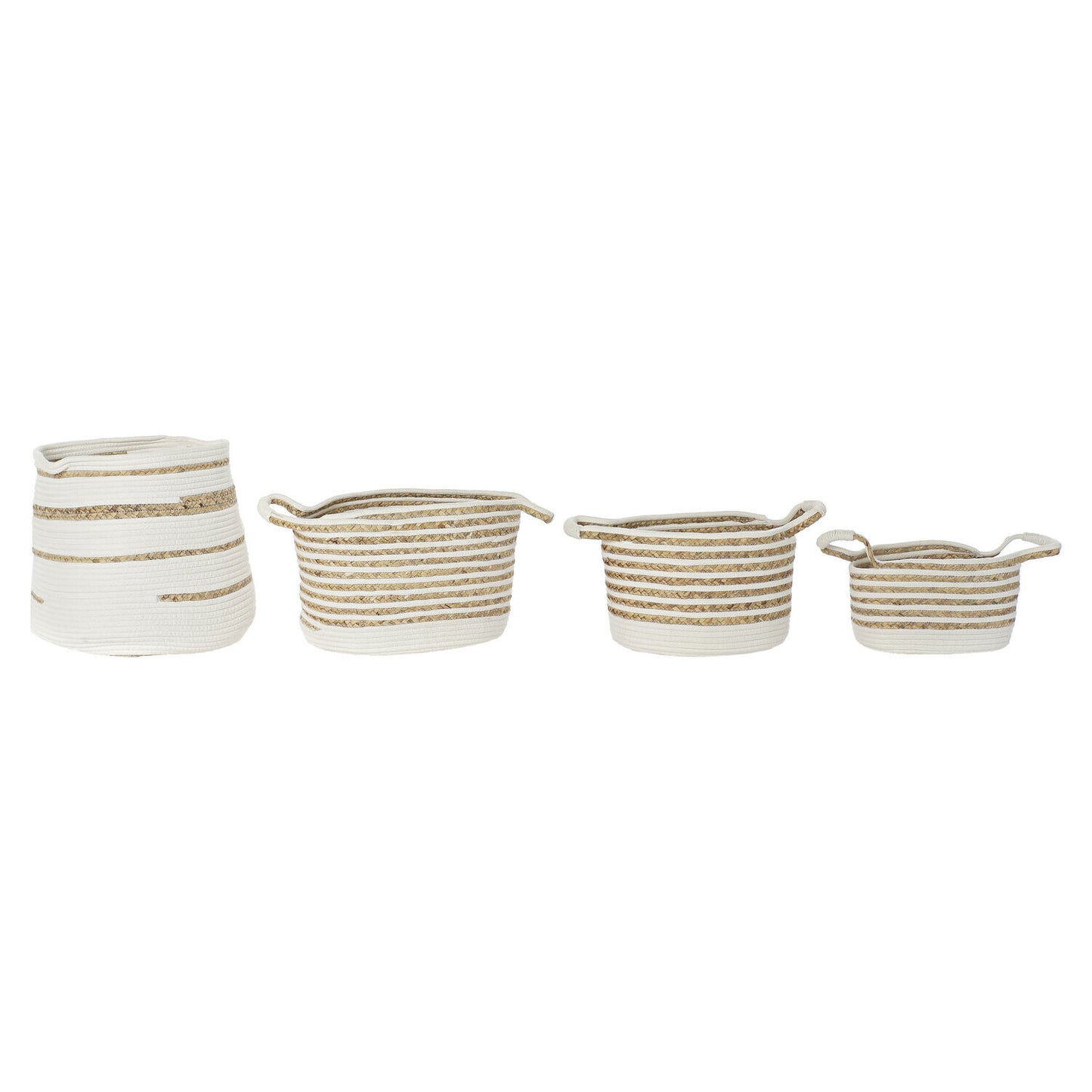 CESTA SET 4 ALGODON SEAGRASS 36X36X34 BLANCO