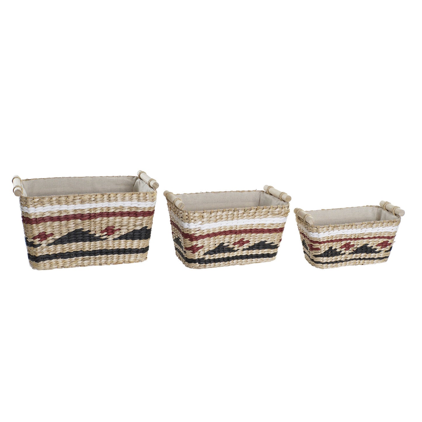 CESTA SET 3 FIBRA POLIESTER 39X27X24 NATURAL