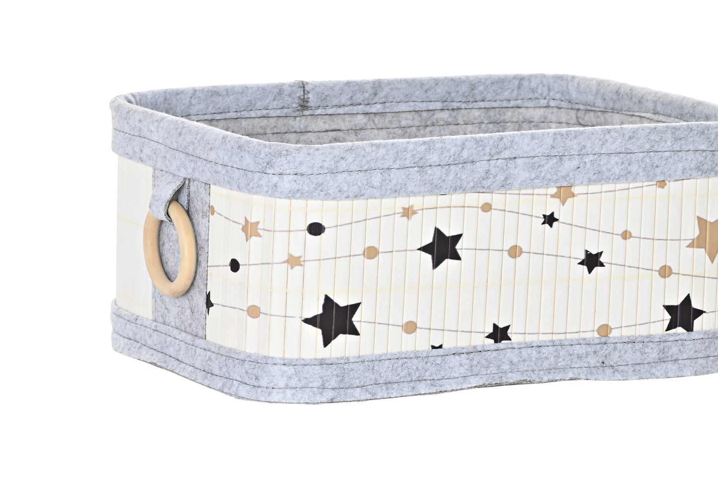 CESTA SET 4 BAMBU FIELTRO 36X36X50 ESTRELLAS