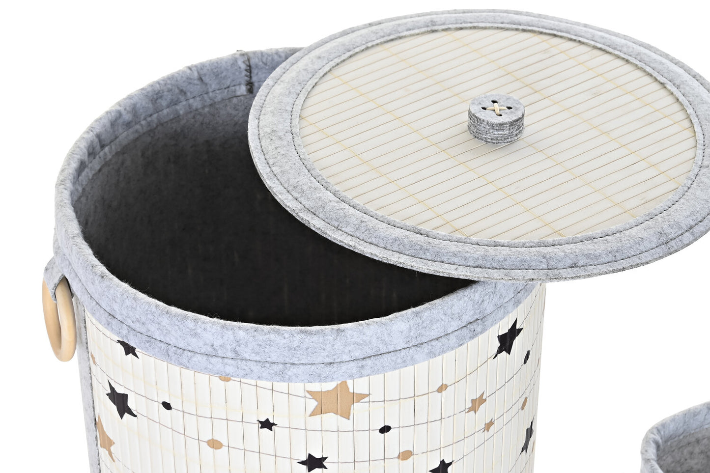 CESTA SET 4 BAMBU FIELTRO 36X36X50 ESTRELLAS