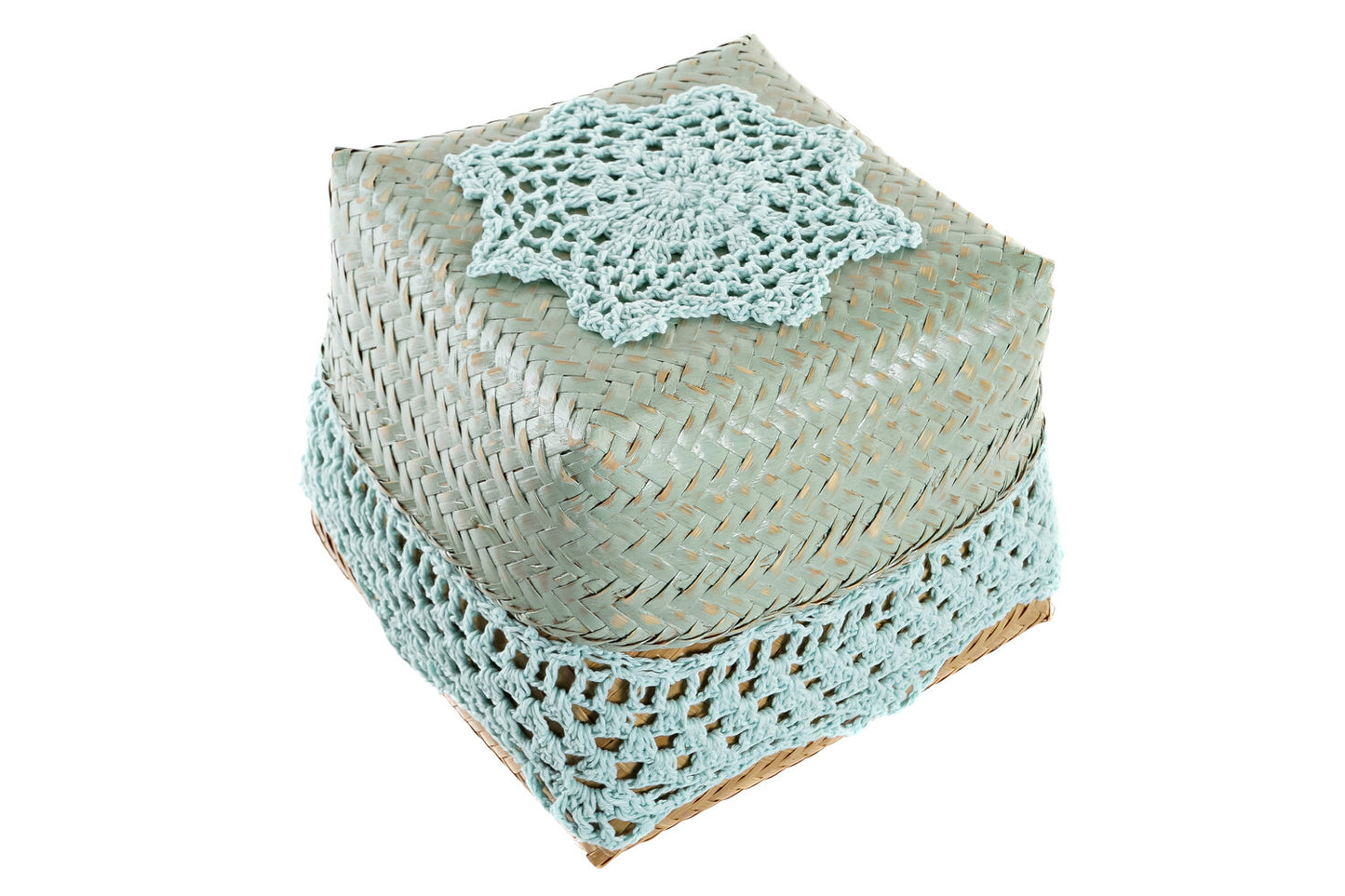 CESTA SET 3 BAMBU ALGODON 22X27X27 AZUL