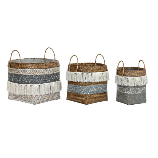 CESTA SET 3 BAMBU ALGODON 49X49X57 GRIS