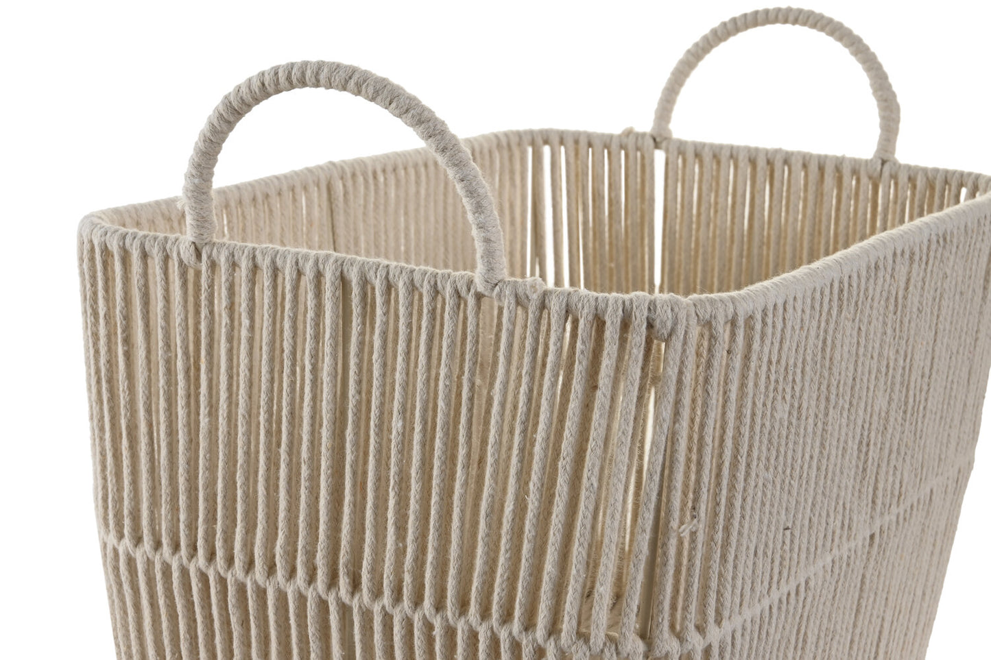 CESTA SET 3 ALGODON METAL 39X29X31 BEIGE