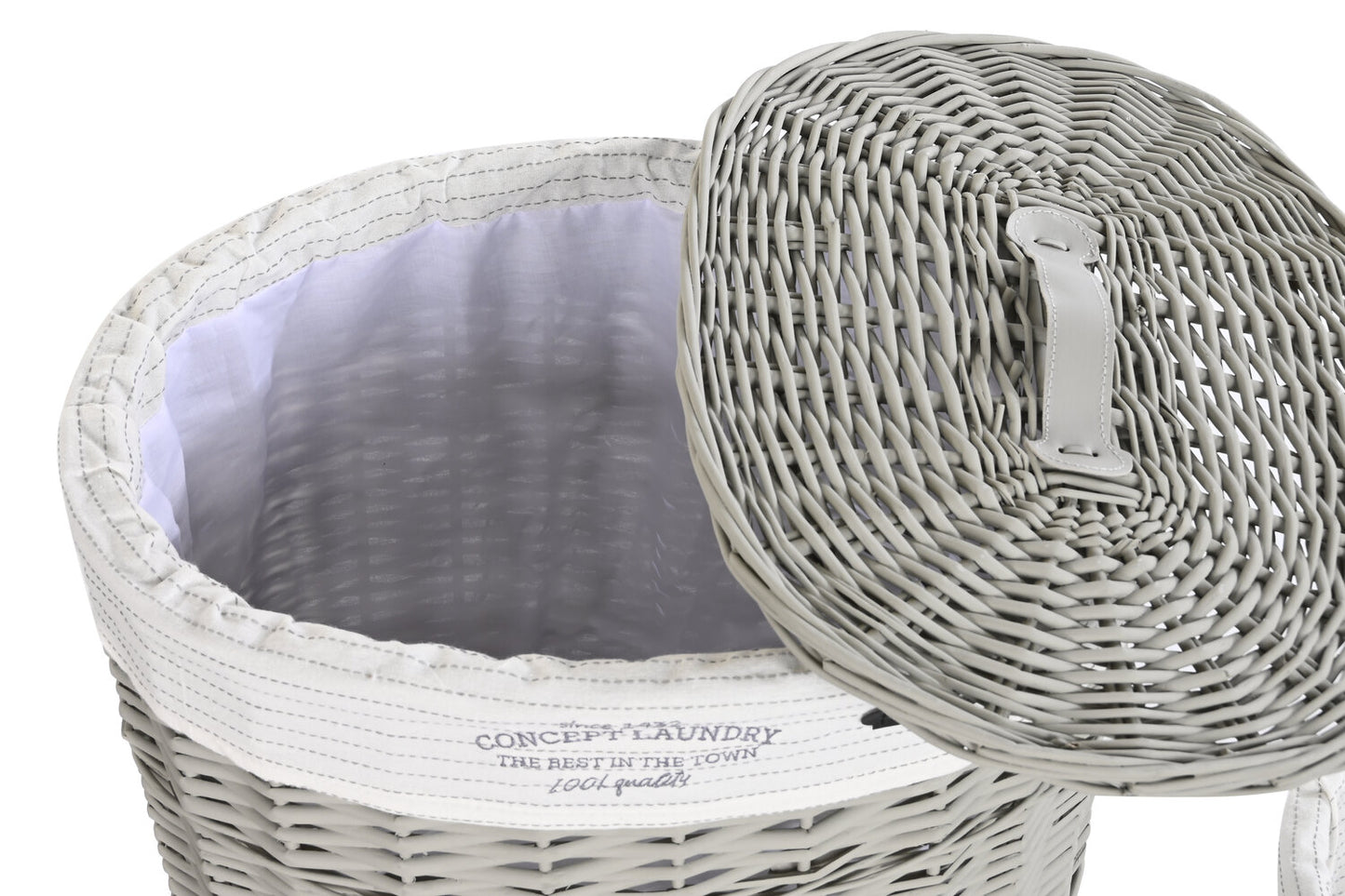 CESTA ROPA SET 5 MIMBRE POLIESTER 52X38X57 GRIS