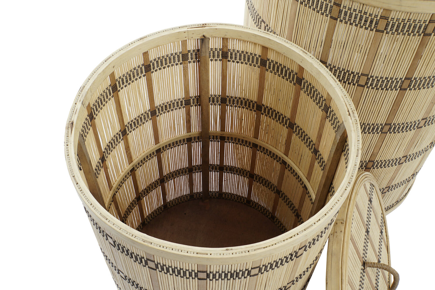 CESTA SET 2 BAMBU 40X40X63 CON TAPA NATURAL MARRON