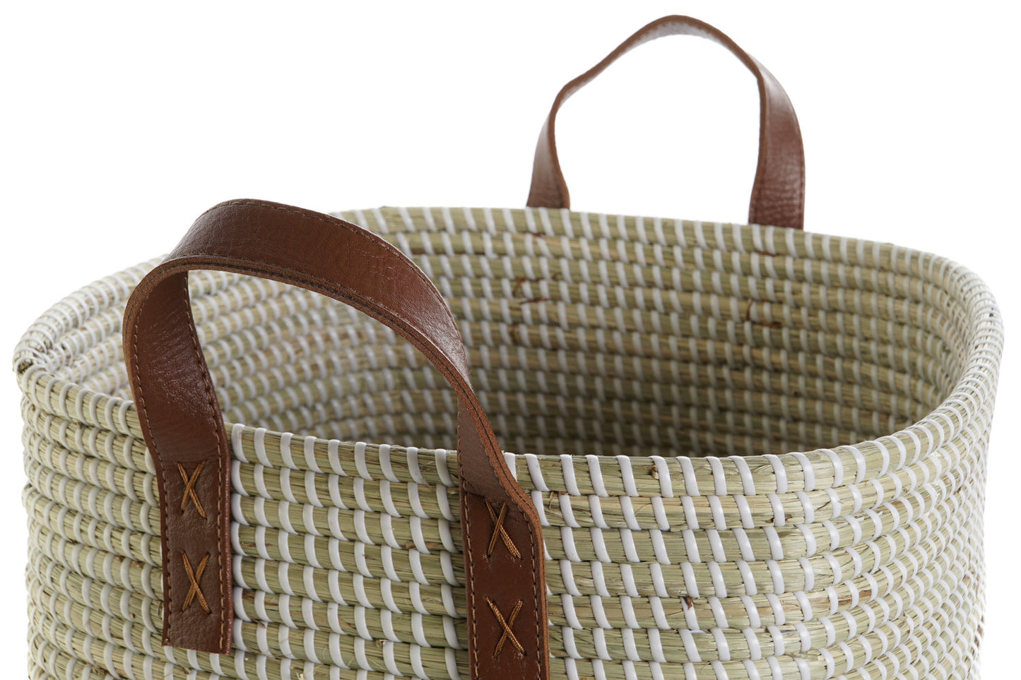 CESTA SET 2 SEAGRASS PU 38X38X35 NATURAL