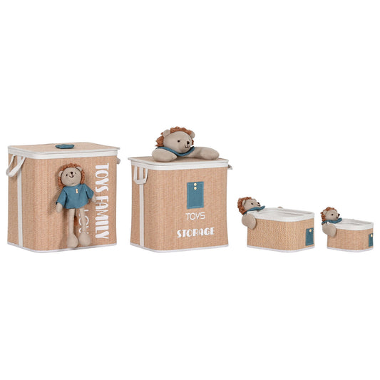 CESTA ROPA SET 4 FIBRA ALGODON 44X44X45 NATURAL